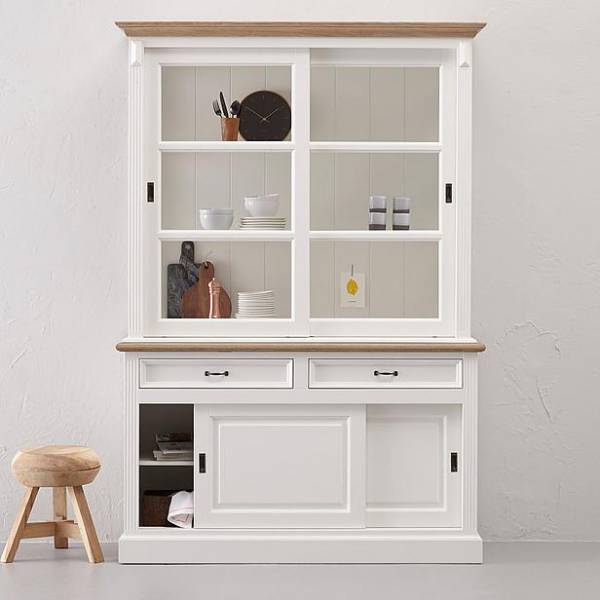 Vitrinen Schrank Vincenza 150 cm Landhaus  - verschiedene Farben