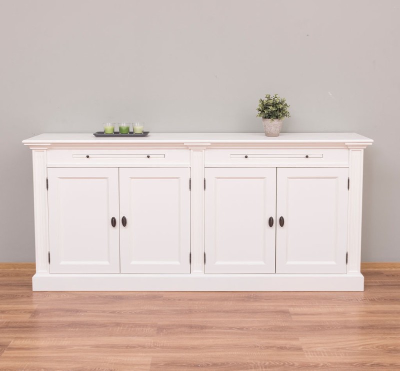 Landhaus Sideboard - weiß mit vier Türen 200 cm breit