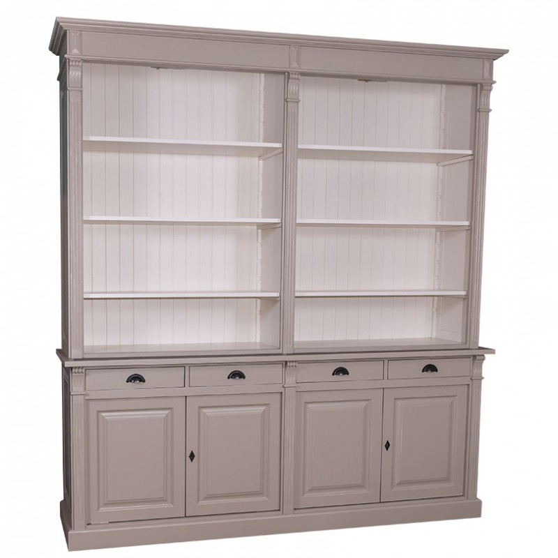Bücherregal mit 4 Schubladen - Landhaus Bücherschrank Massivholz Regal