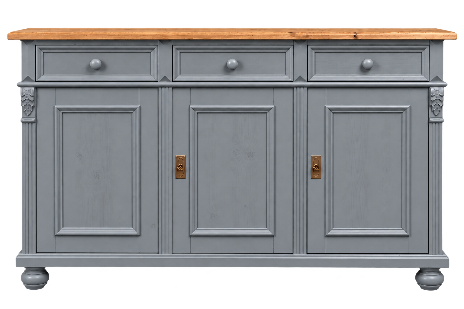 Landhaus Anrichte Oldenburg Weichholz 160 cm Sideboard Kommode Telegrau 2