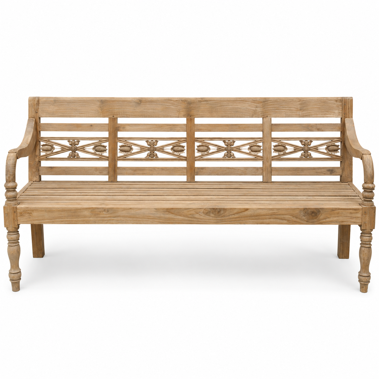 Teak Gartenbank 190 cm aus recyceltem Teakholz – massive Outdoor Sitzbank