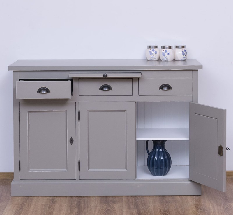 Landhaus Sideboard mit ausziehbaren Ablageflächen - Massive Kommode
