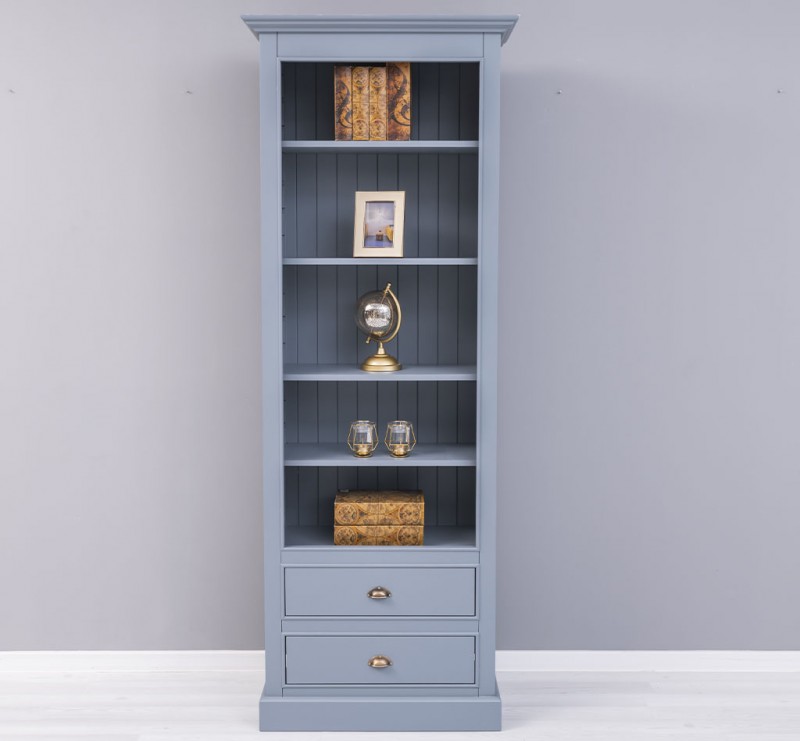 Vielseitiges Bücherregal mit verstellbaren Regalböden und 2 Schublade - Vitrine