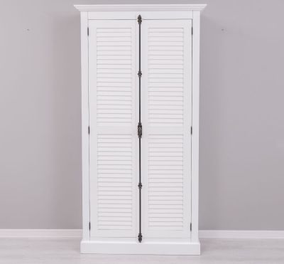 Shutter Kleiderschrank Massivholz Kiefer – 2 Lamellentüren, 109x210x40 cm