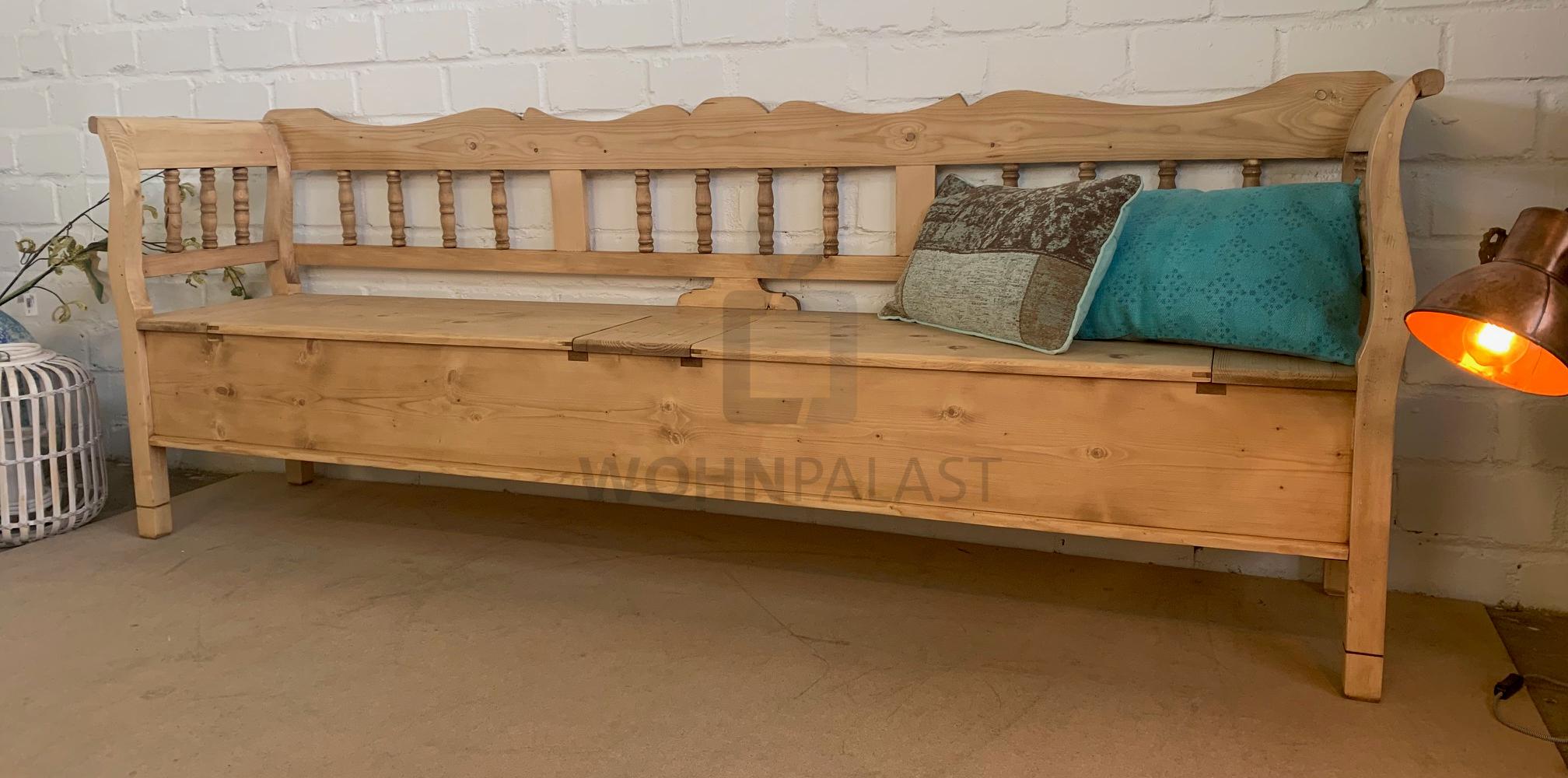 Truhen Bank Spindel antikbraun