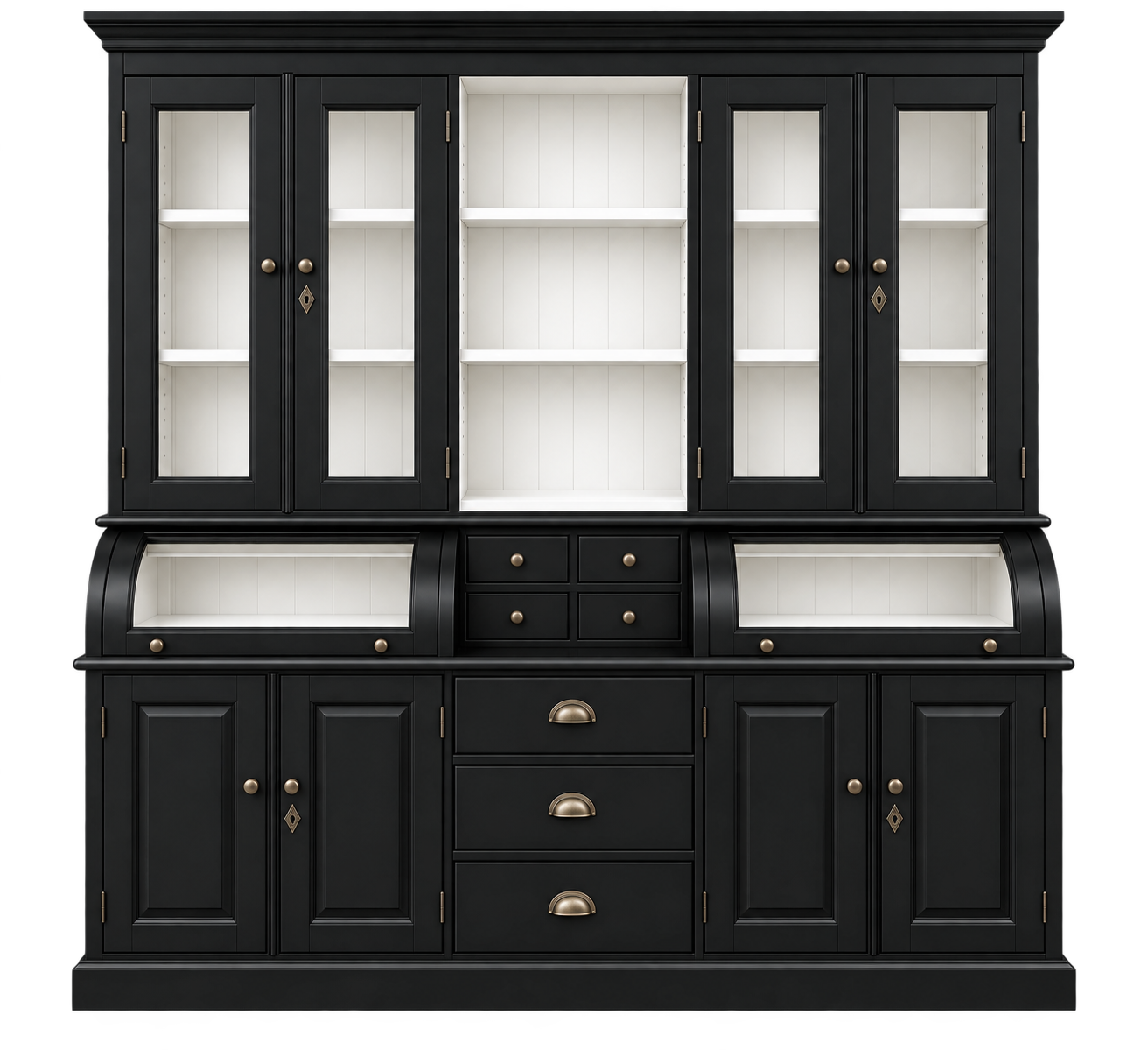 Buffet Schrank Berlin schwarz/weiß 200 cm -  Landhaus Möbel