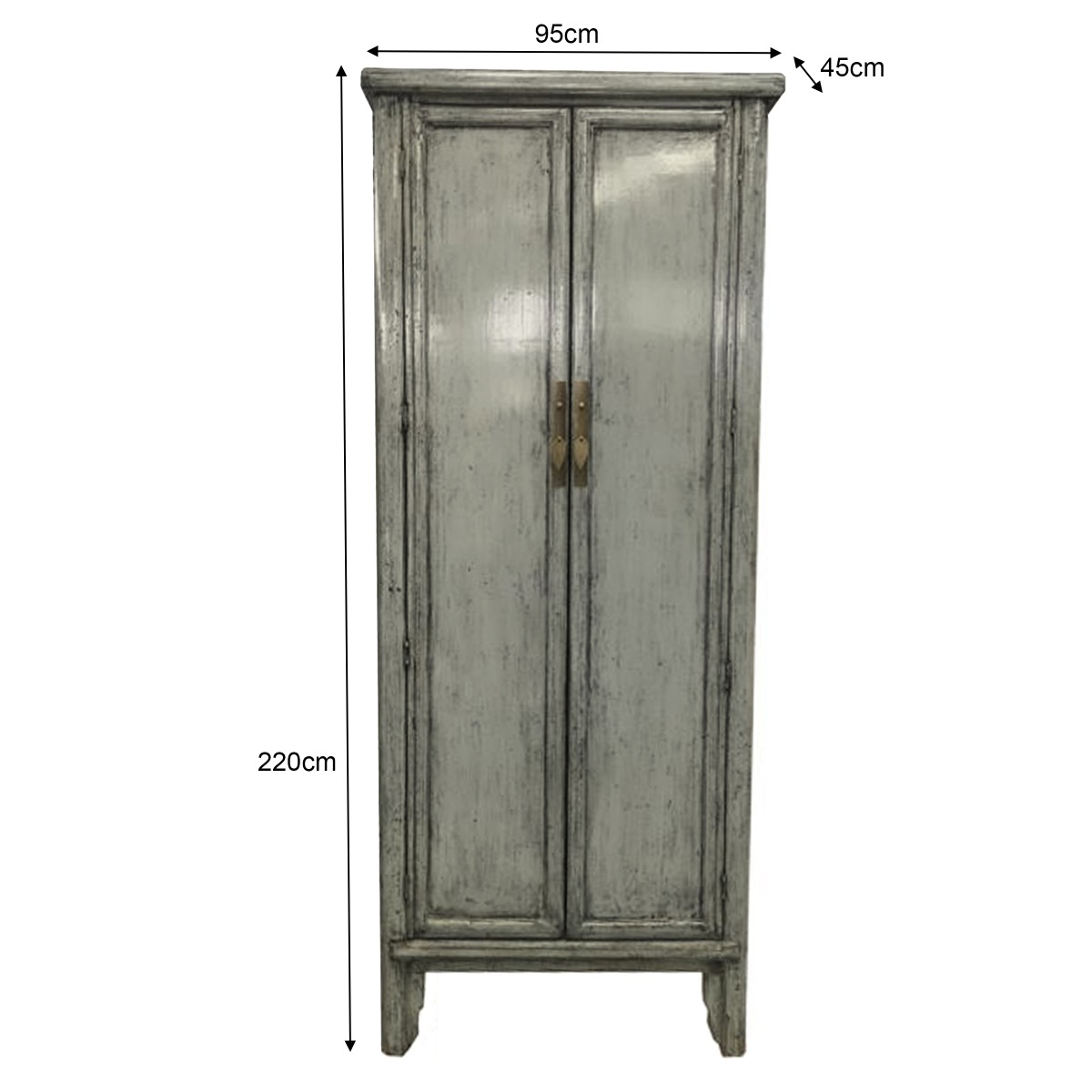 Grauer Schrank aus Ulmenholz 220 cm