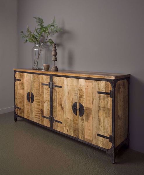 Basto Sideboard 180 cm 4 Türen Anrichte Kommode Mangoholz