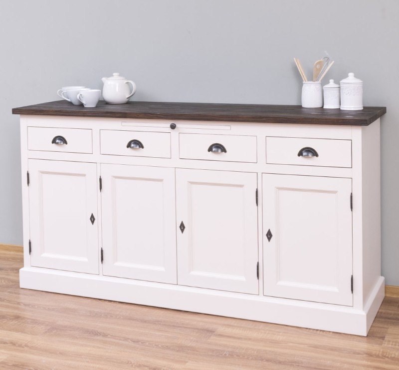 Landhaus Sideboard mit ausziehbaren Ablageflächen - Massive Kommode