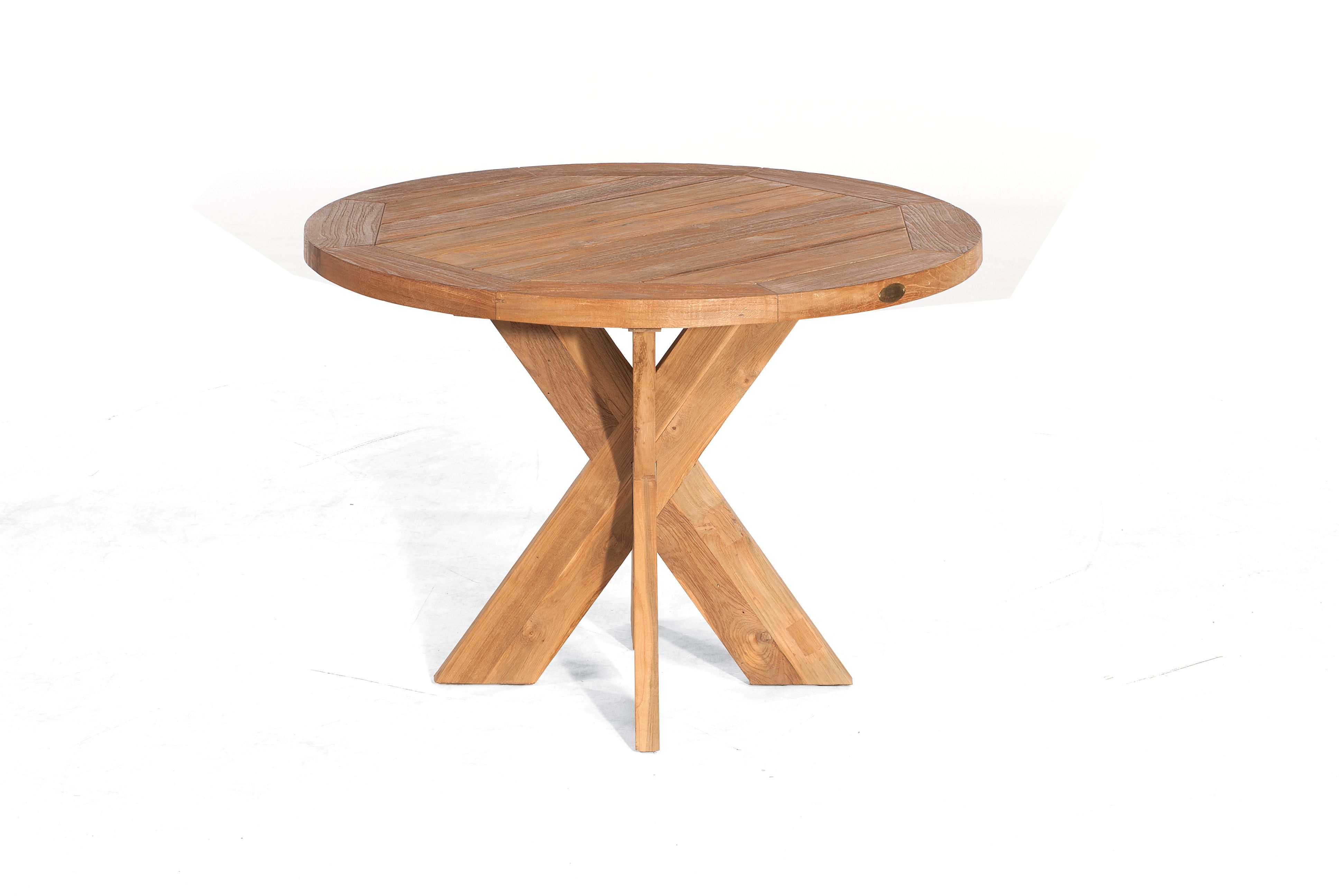 PREMIUM QUANTUM Rundtisch aus Old Teak – Ø 90–150 cm