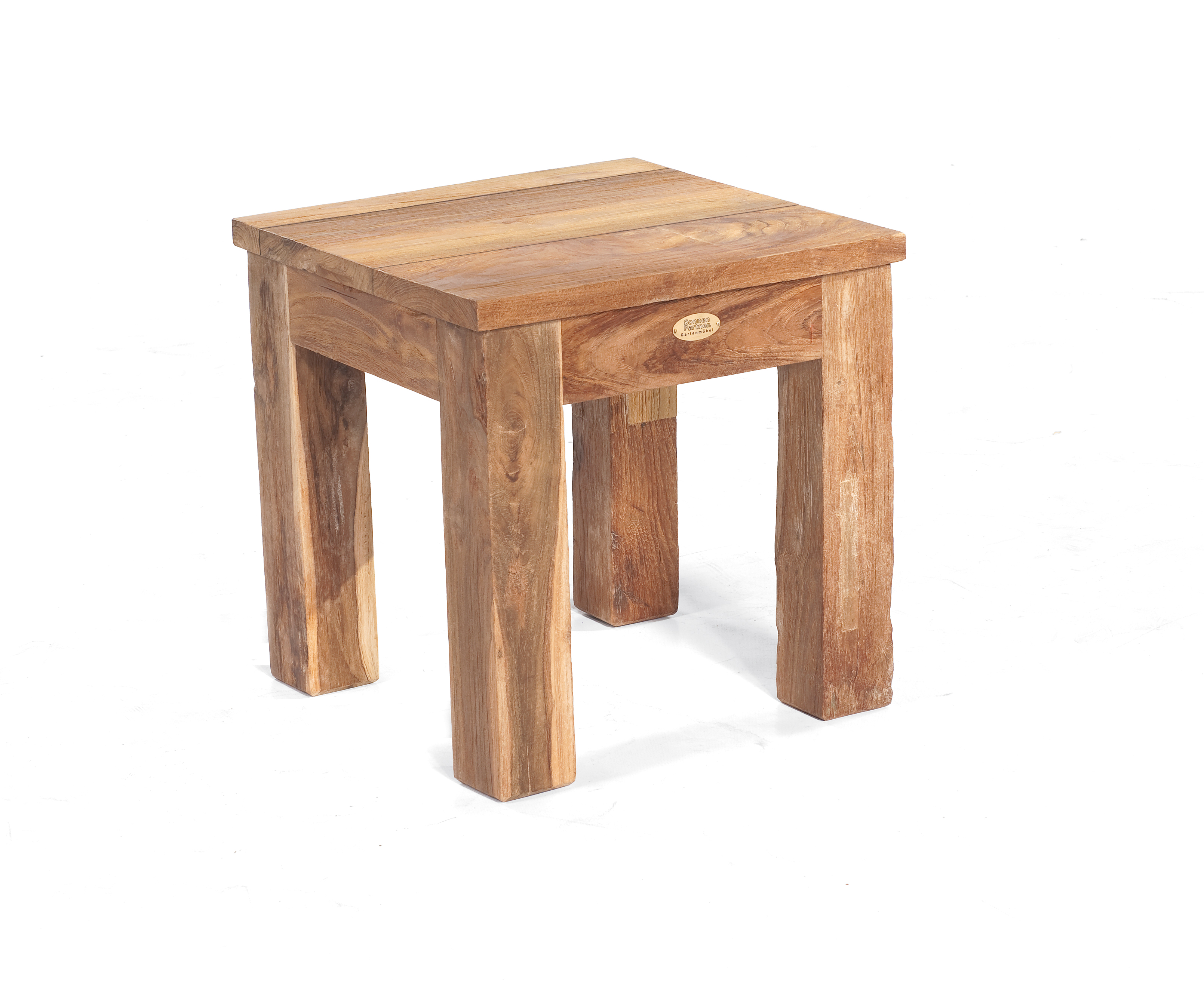 Hocker CHARLESTON aus Old-Teak-Natur ca. 45×45×45 cm