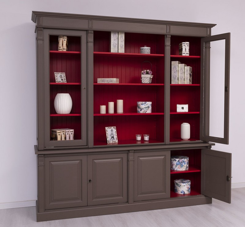 Bücherschrank im Landhaus Stil - Massivholz Regal - Bücherwand Bücherregal