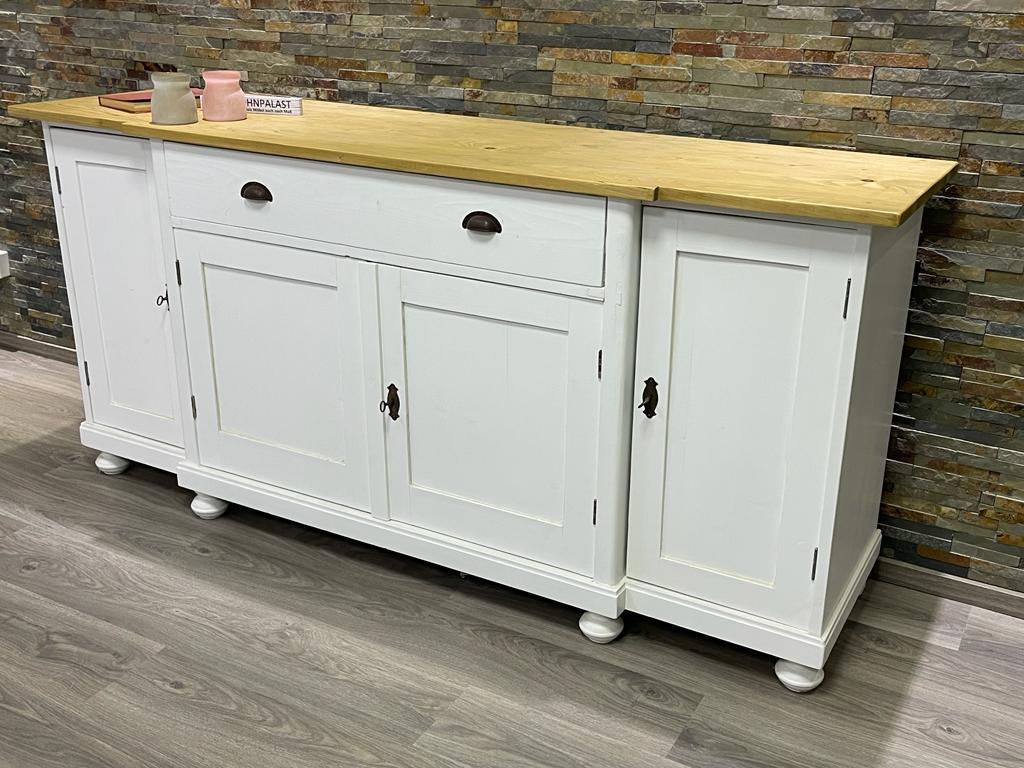 Sideboard 190cm im Landhaus Stil -  Weichholz Anrichte Vintage antik