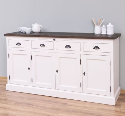 Landhaus Sideboard mit ausziehbaren Ablageflächen - Massive Kommode