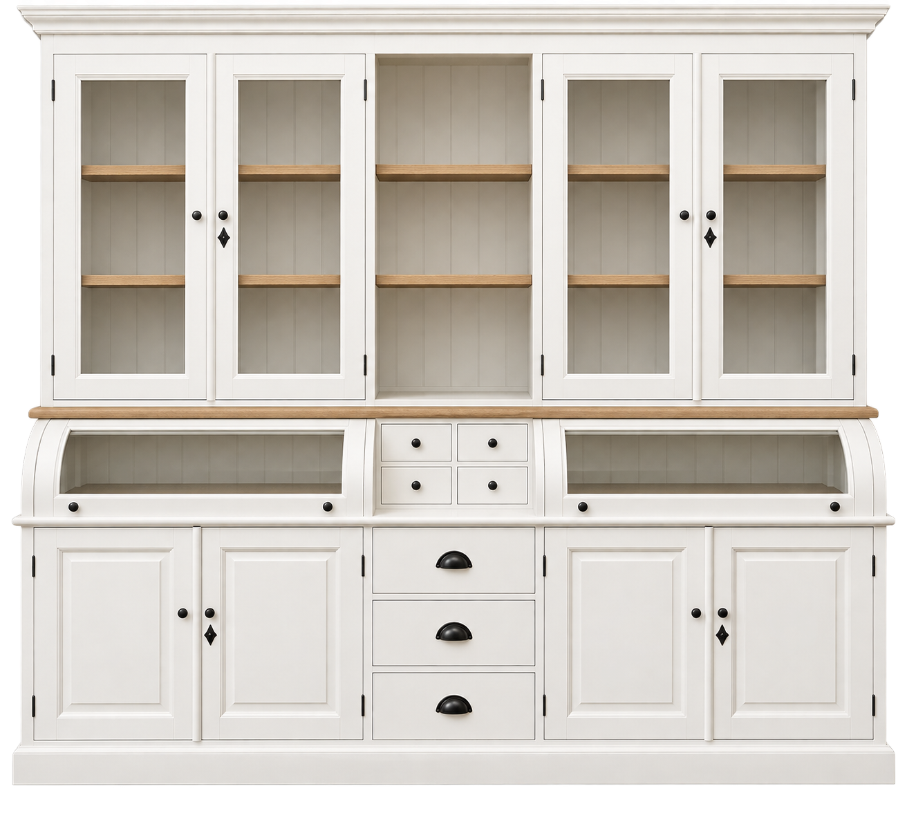 Buffetschrank Berlin 250 cm Weiß/Eiche – Landhausstil | Wohnpalast