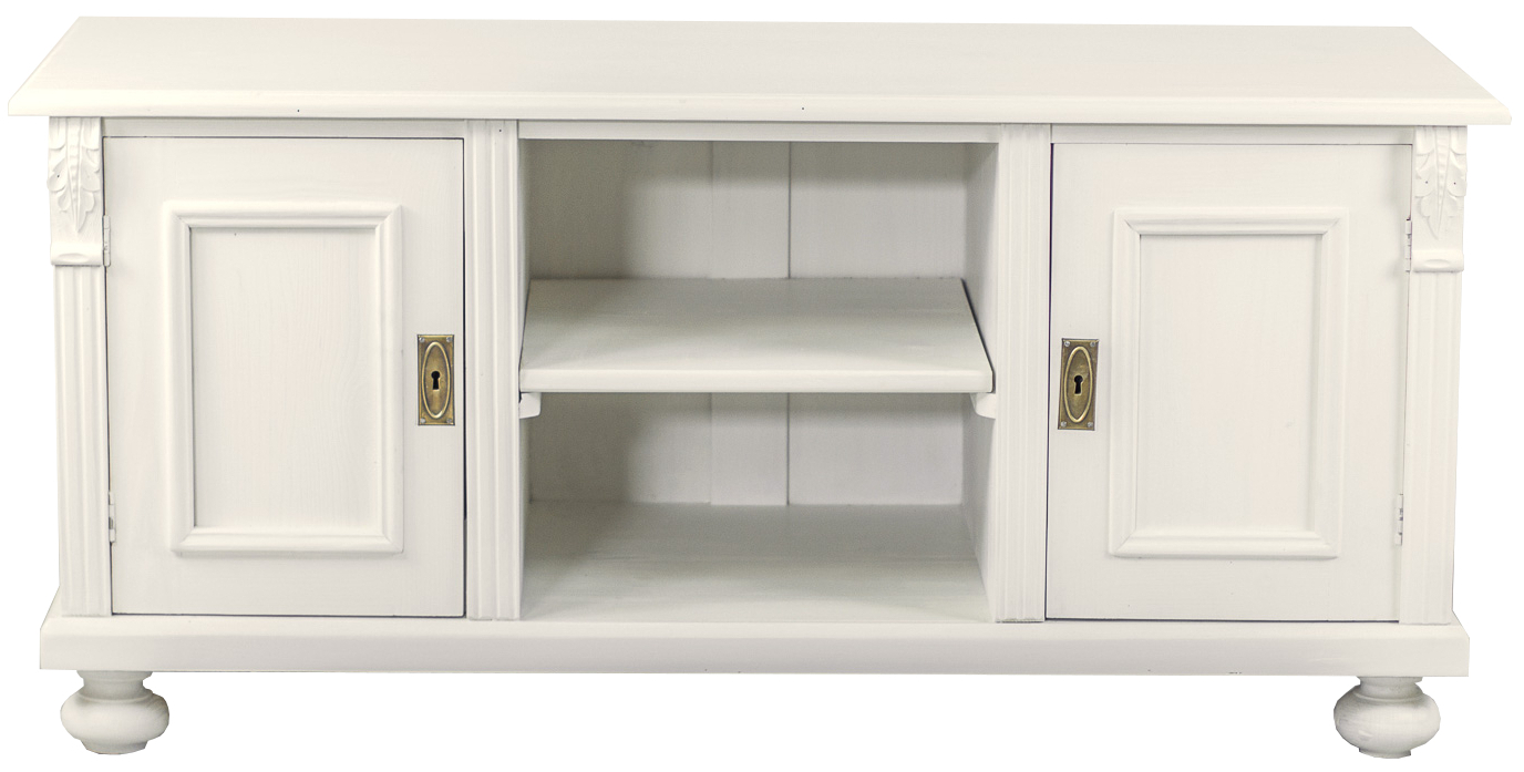 Tv-Board aus Weichholz weiß 110 cm