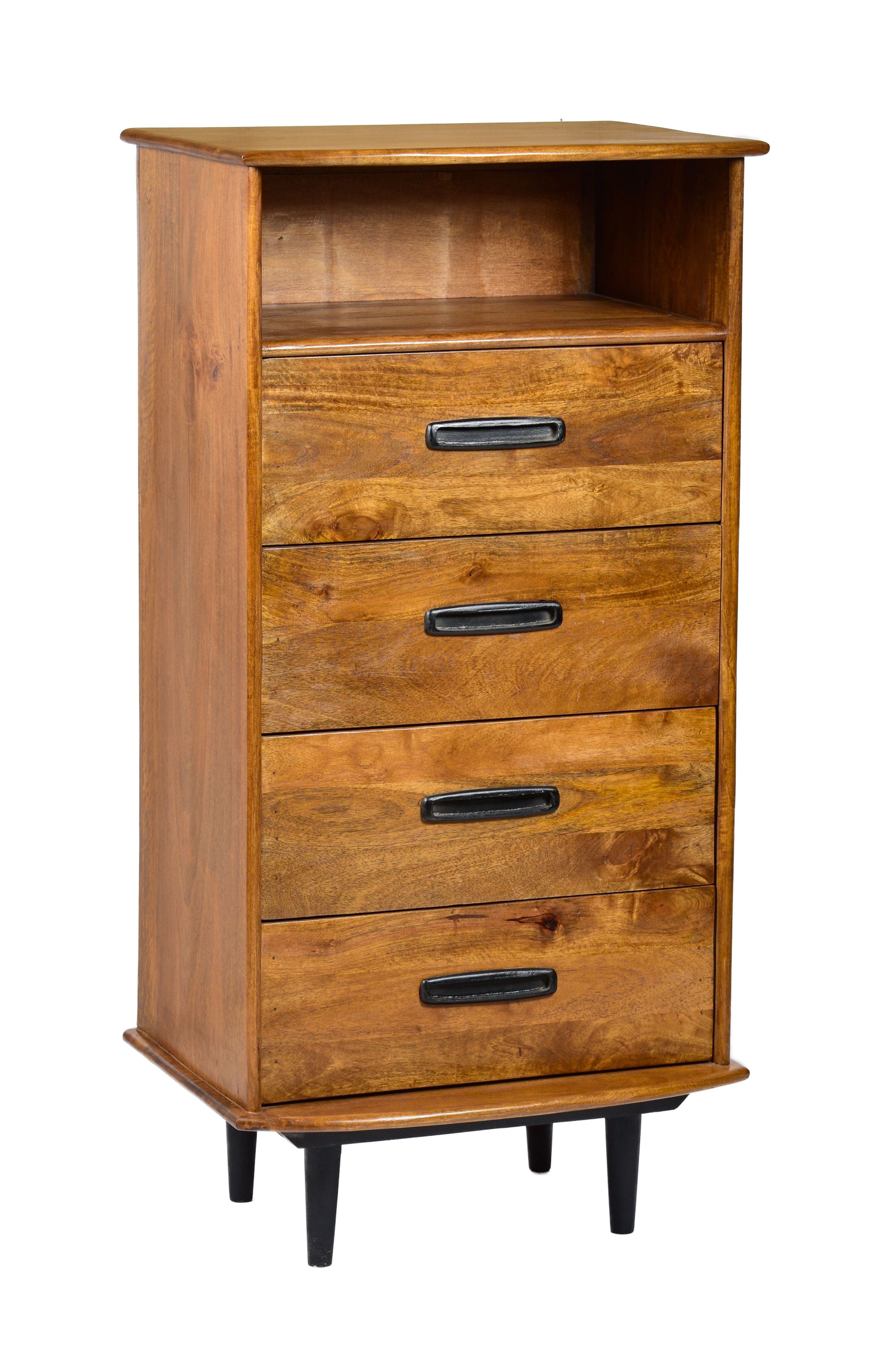 Elias Anrichte 60 cm 4 Schubladen 1 offenes Fach Mangoholz  Retro