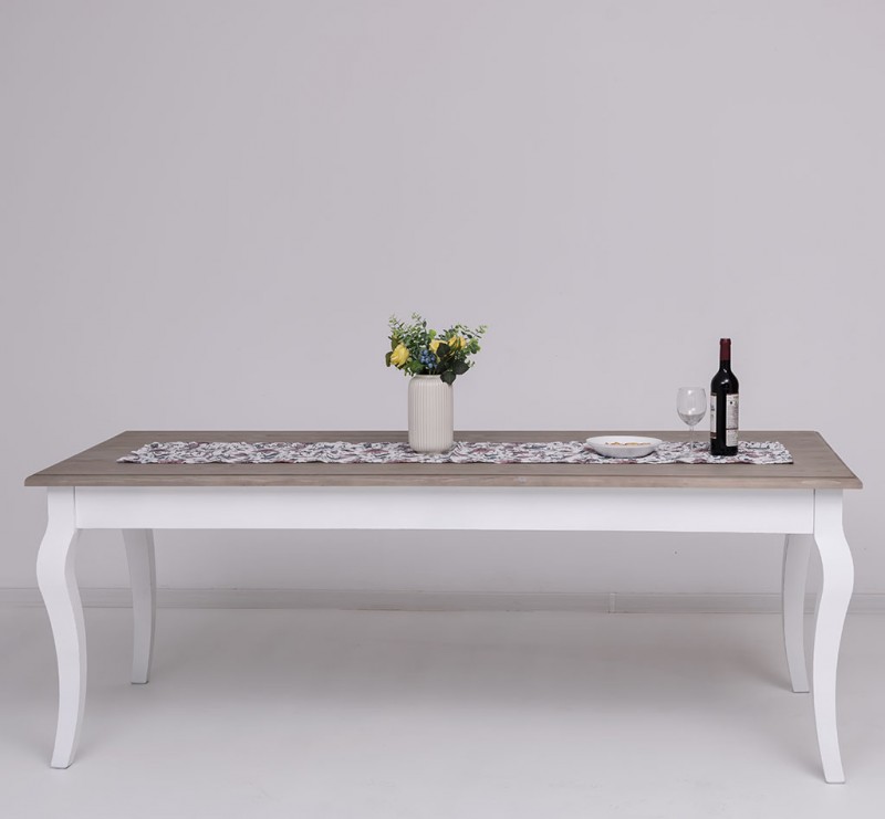 Massivholz Esstisch mit gebogenen Beinen 160 - 210 cm - Landhaus Tisch