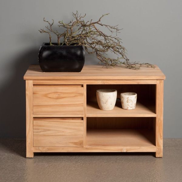 Losari TV-Schrank 100-130 cm unbearbeitetes Teakholz