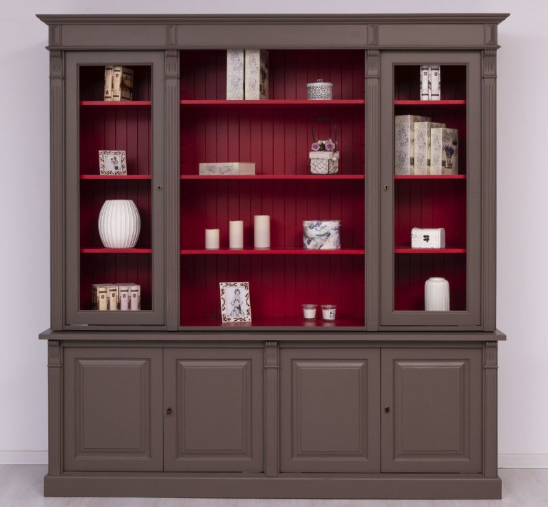 Bücherschrank im Landhaus Stil - Massivholz Regal - Bücherwand Bücherregal