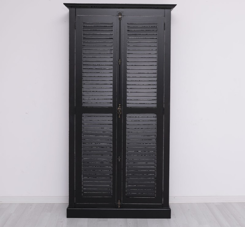 Shutter Kleiderschrank Massivholz Kiefer – 2 Lamellentüren, 109x210x40 cm