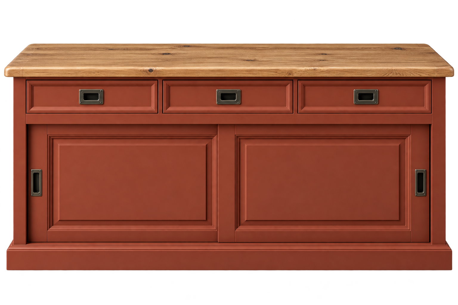 Sideboard Neuss 165 cm Kupferbraun/eiche - Anrichte Landhaus Kommode mit Schiebetüren