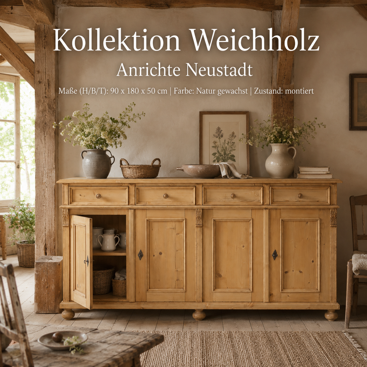 Anrichte Neustadt Weichholz 180 cm Sideboard