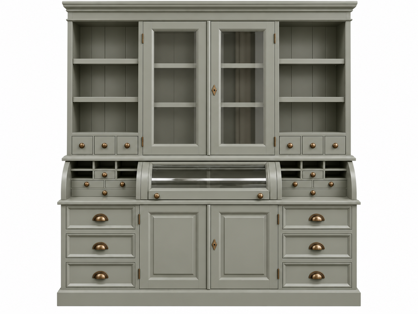 Landhaus Buffet Schrank Malta Ladenschrank Zementgrau 200 cm