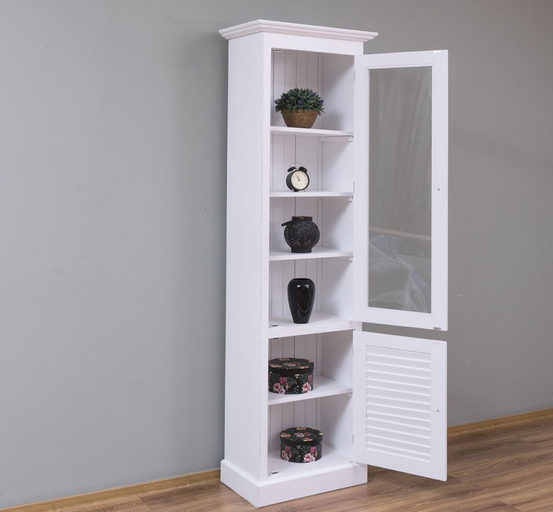schmale Glasvitrine mit 2 Türen - Landhausstil Vitrine