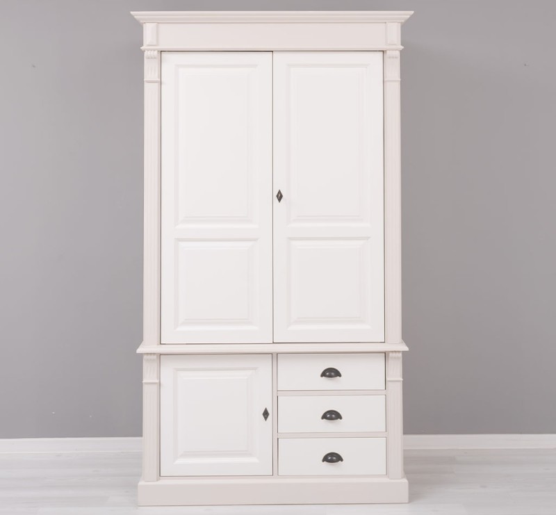 Massivholz Kiefern Kleiderschrank - 121 cm breit - Landhaus