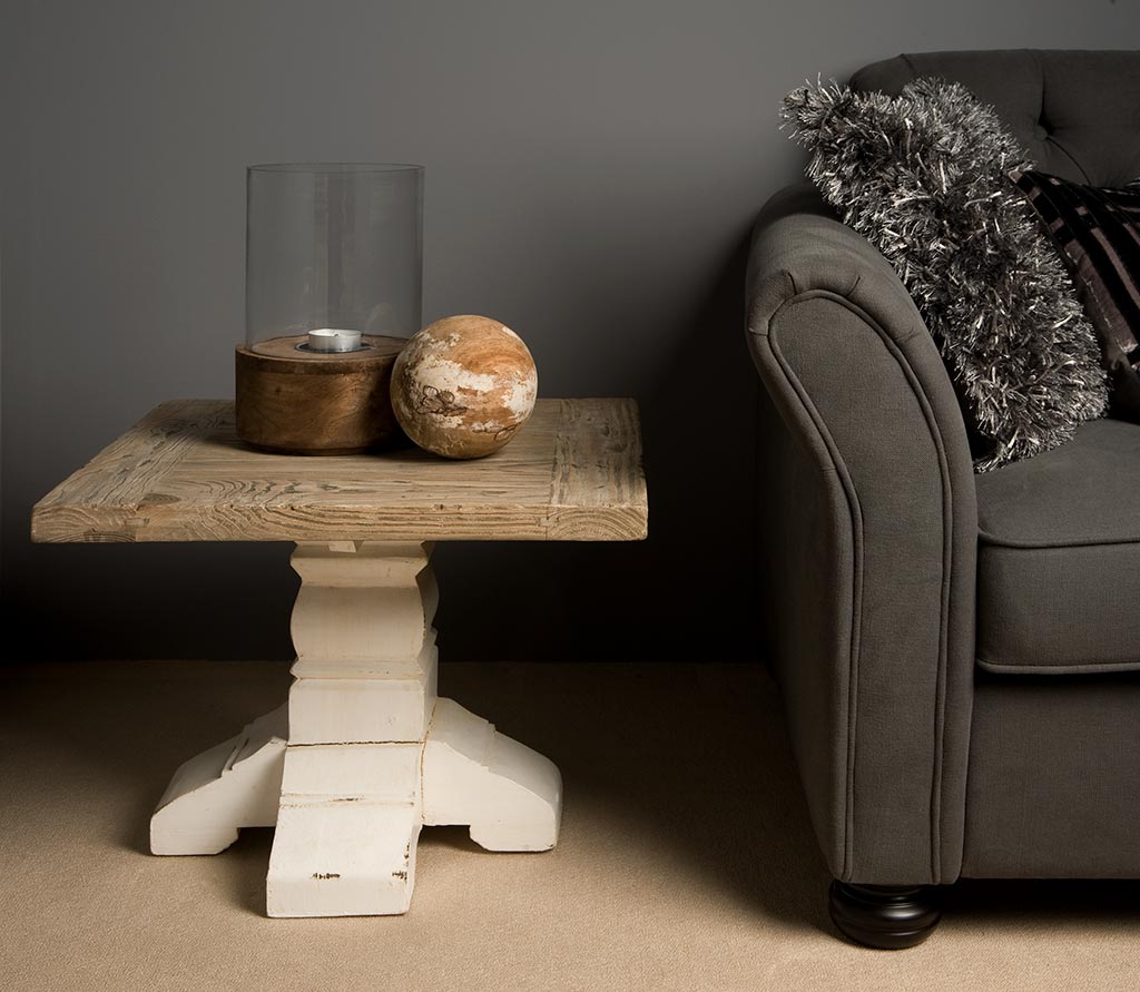 Amanda Beistelltisch 60x60 cm  quadratischer Couchtisch Landhausstil