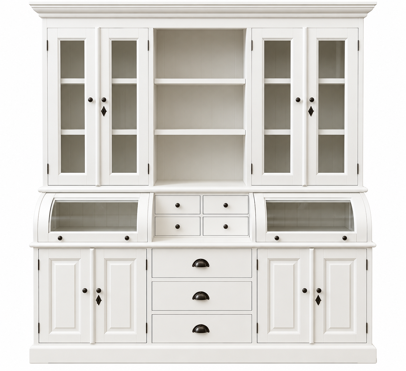 Buffet Schrank Berlin weiß 180cm - Landhaus Vitrine