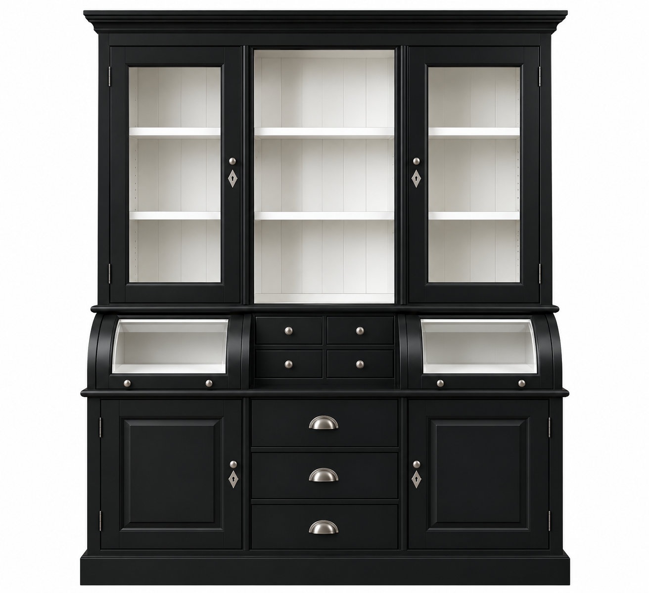Buffet Schrank Berlin 150 cm schwarz - weiß