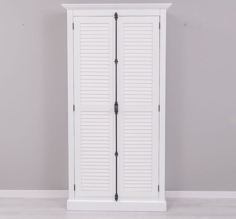 Shutter Kleiderschrank Massivholz Kiefer – 2 Lamellentüren, 109x210x40 cm