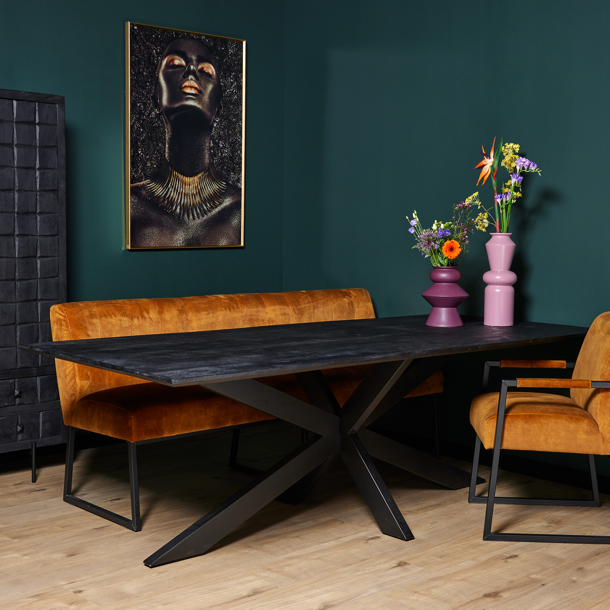 Esstisch „New York“ Mangoholz mit Matrixbein – modern & massiv