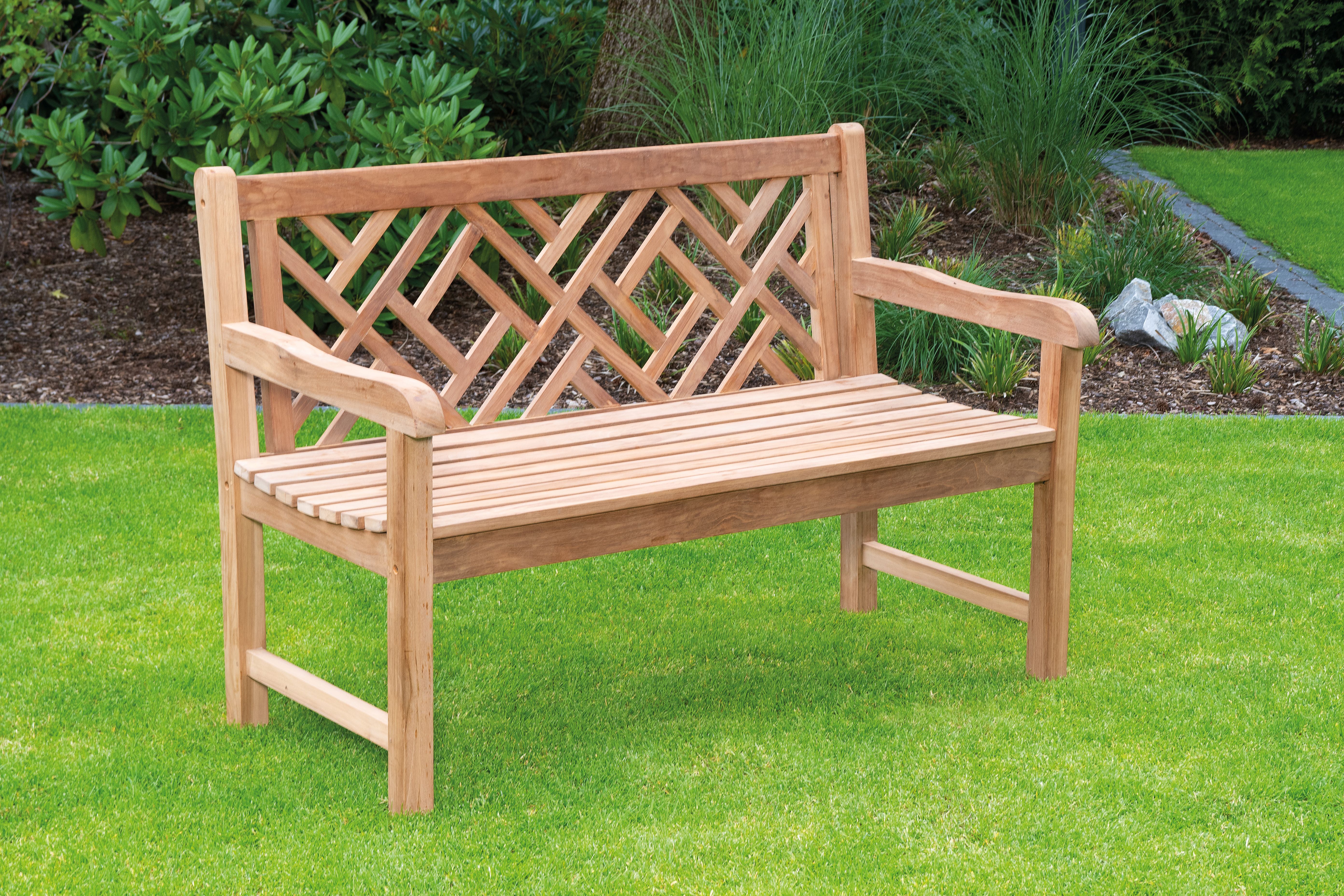 QUADRIGA 2-Sitzer Gartenbank aus Teakholz – 130 cm
