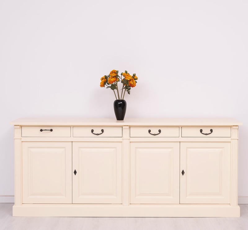 Landhaus Anrichte mit 4 Schubladen und 4 Türen - Sideboard Massivholz