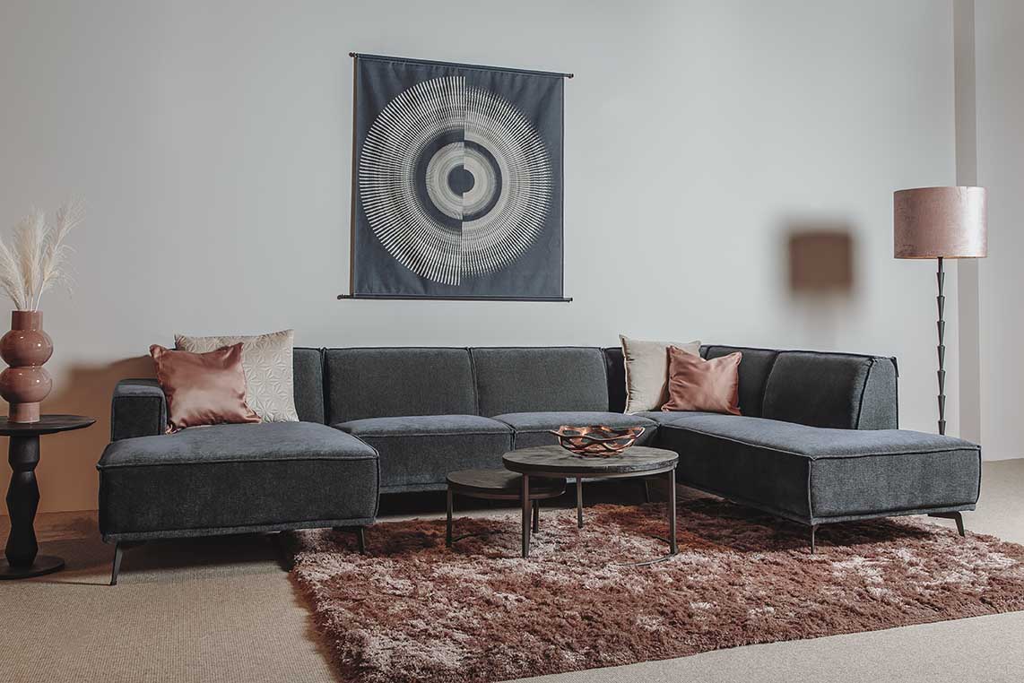 Leeds Loungesofa 350cm Ottomane R - Ecksofa - Sofa - sofort lieferbar
