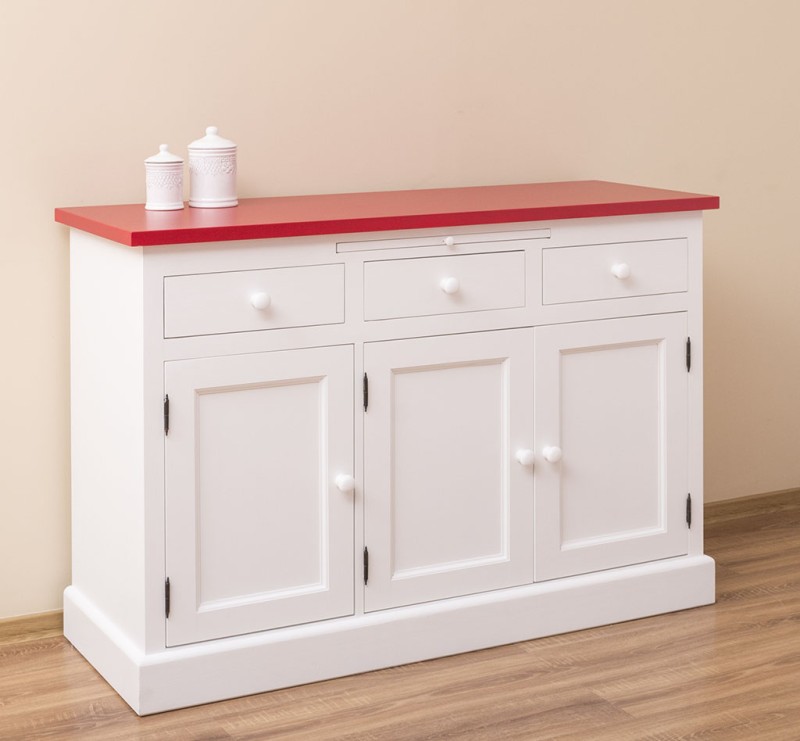 Landhaus Sideboard mit ausziehbaren Ablageflächen - Massive Kommode