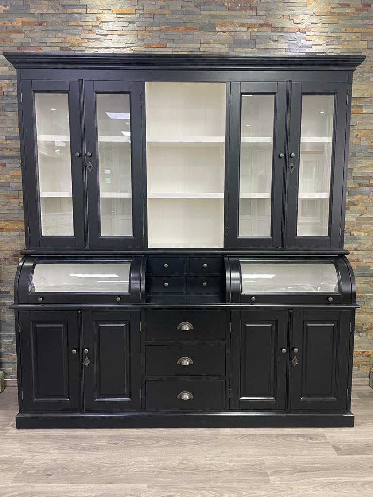 Buffet Schrank Berlin schwarz/weiß 200cm -  Landhaus Möbel