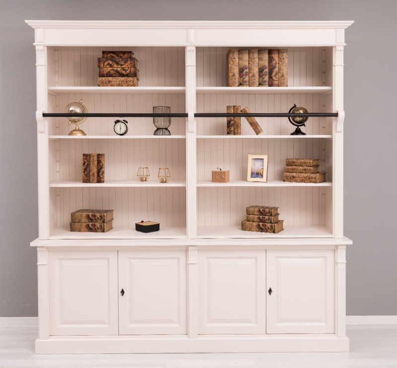 Bücherregal im Landhaus Stil  Massivholz Regal Bücherwand Schrank