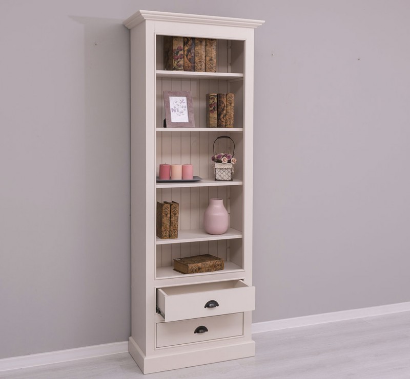 Modernes Massives Bücherregal mit verstellbaren Regalböden und 2 Schublade - Regal