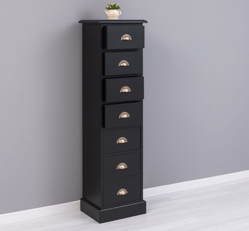 Schmale Schubladensäule im Landhausstil lackiert