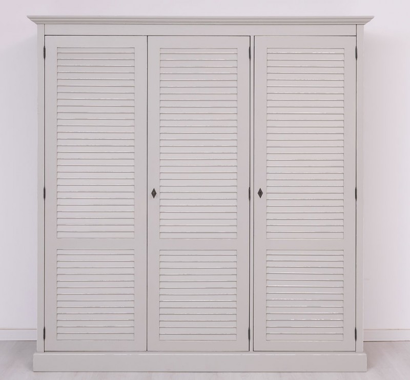Landhaus Lamellen Kleiderschrank 3-türig Massivholz Schrank - verschiedene Varianten