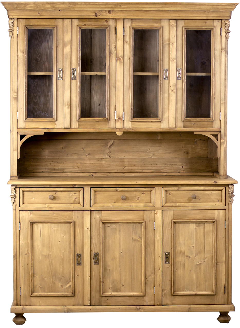 Buffetschrank Vitrinenschrank Landhaus aus massivem Weichholz