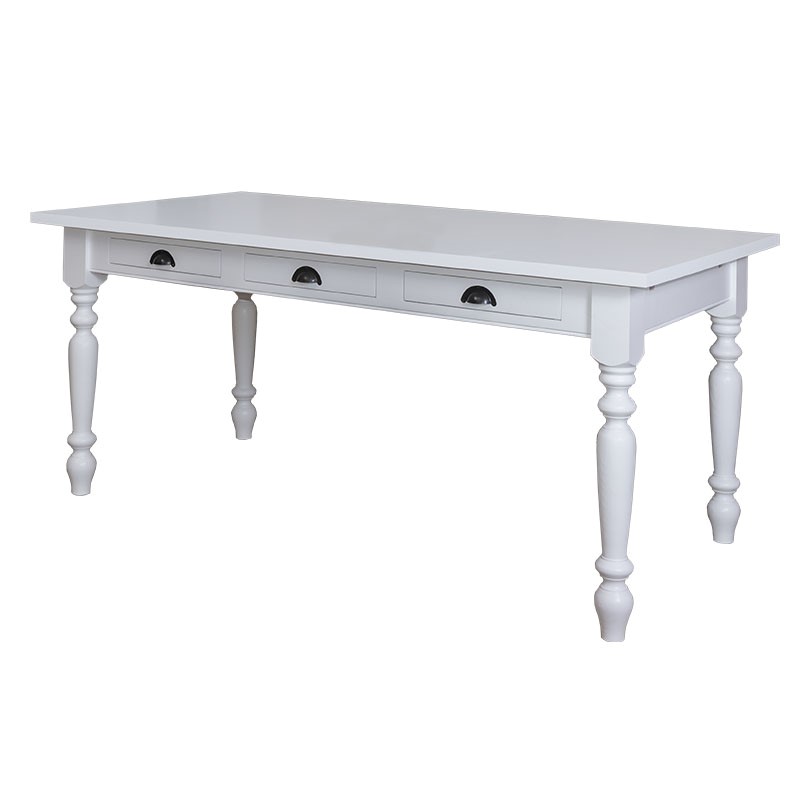 Esstisch Landhausstil massiv Kiefernholz mit Schubladen – 210 x 90 cm