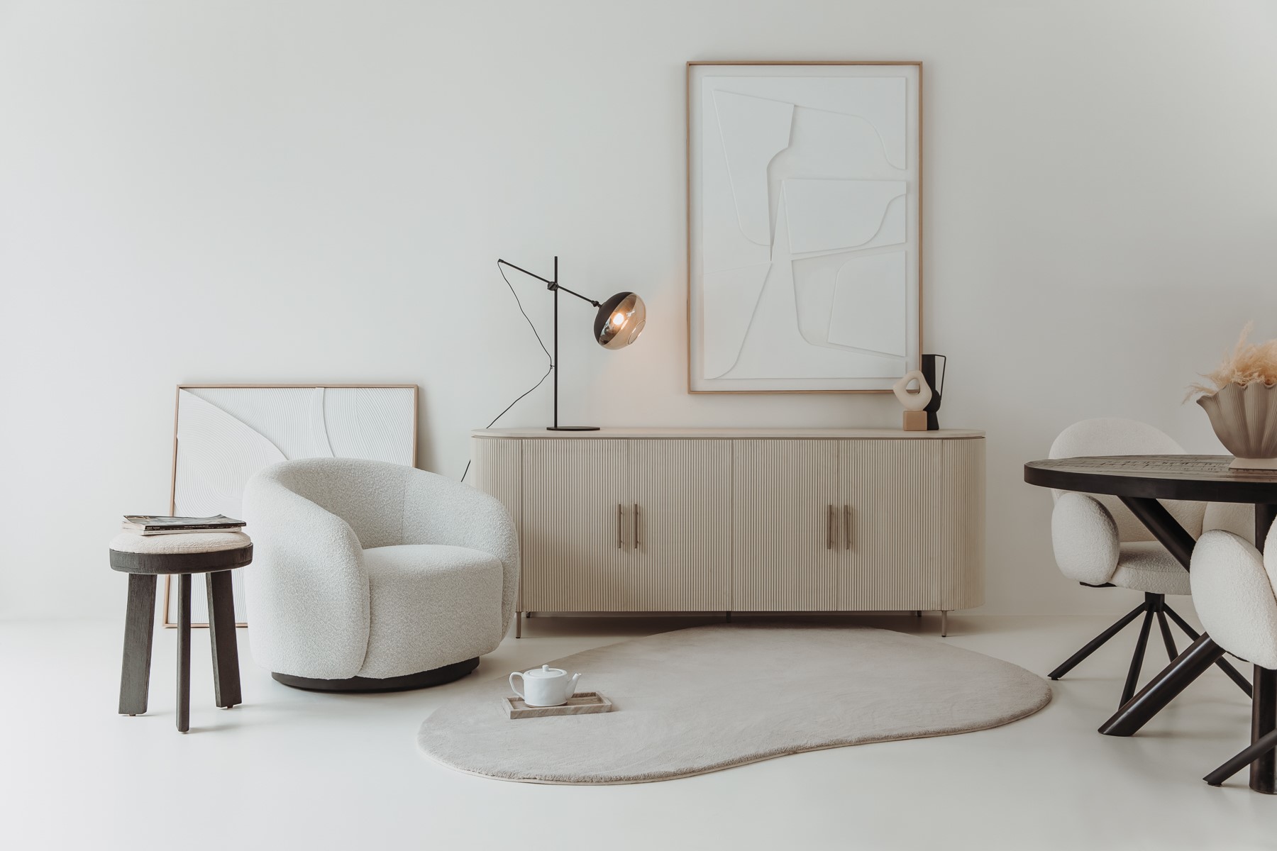 Rivello Kommode schwarz mit 3 Schubladen
