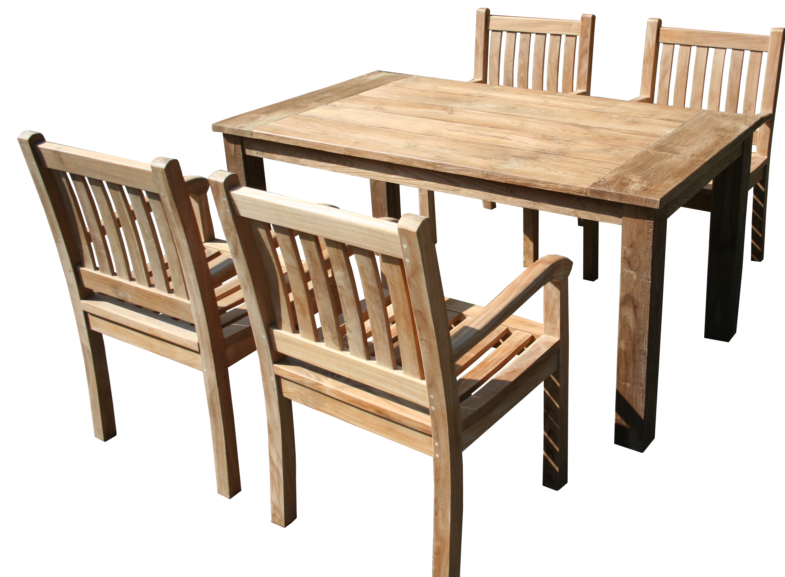 Gartenmöbel Set Teak - Tisch Bali 160cm und 4 x Stuhl Beaufort Outdoor Möbel