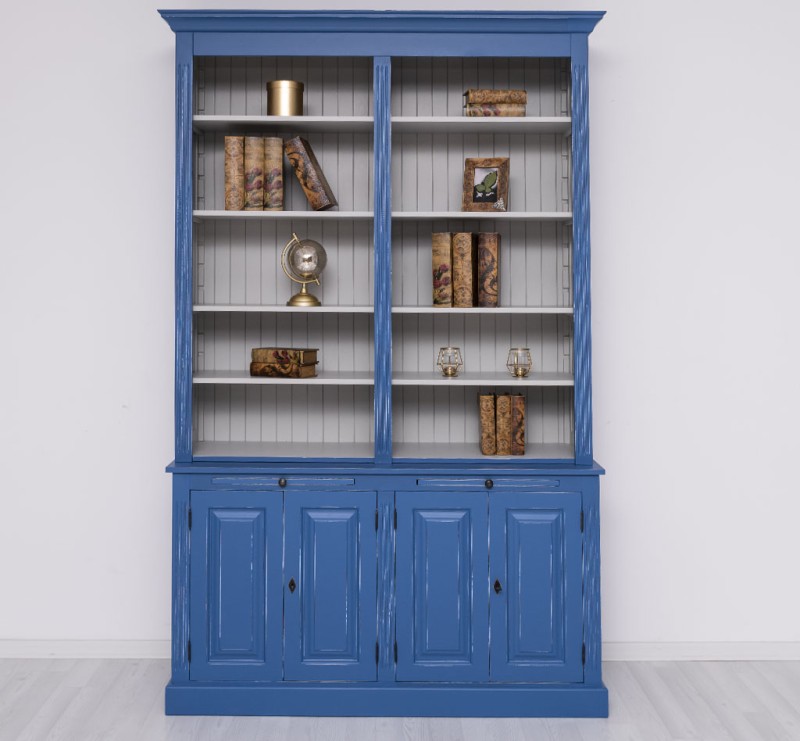 Bücherschrank im Landhaus und Antik Stil- Massivholz Regal  - verschiedene Varianten möglich