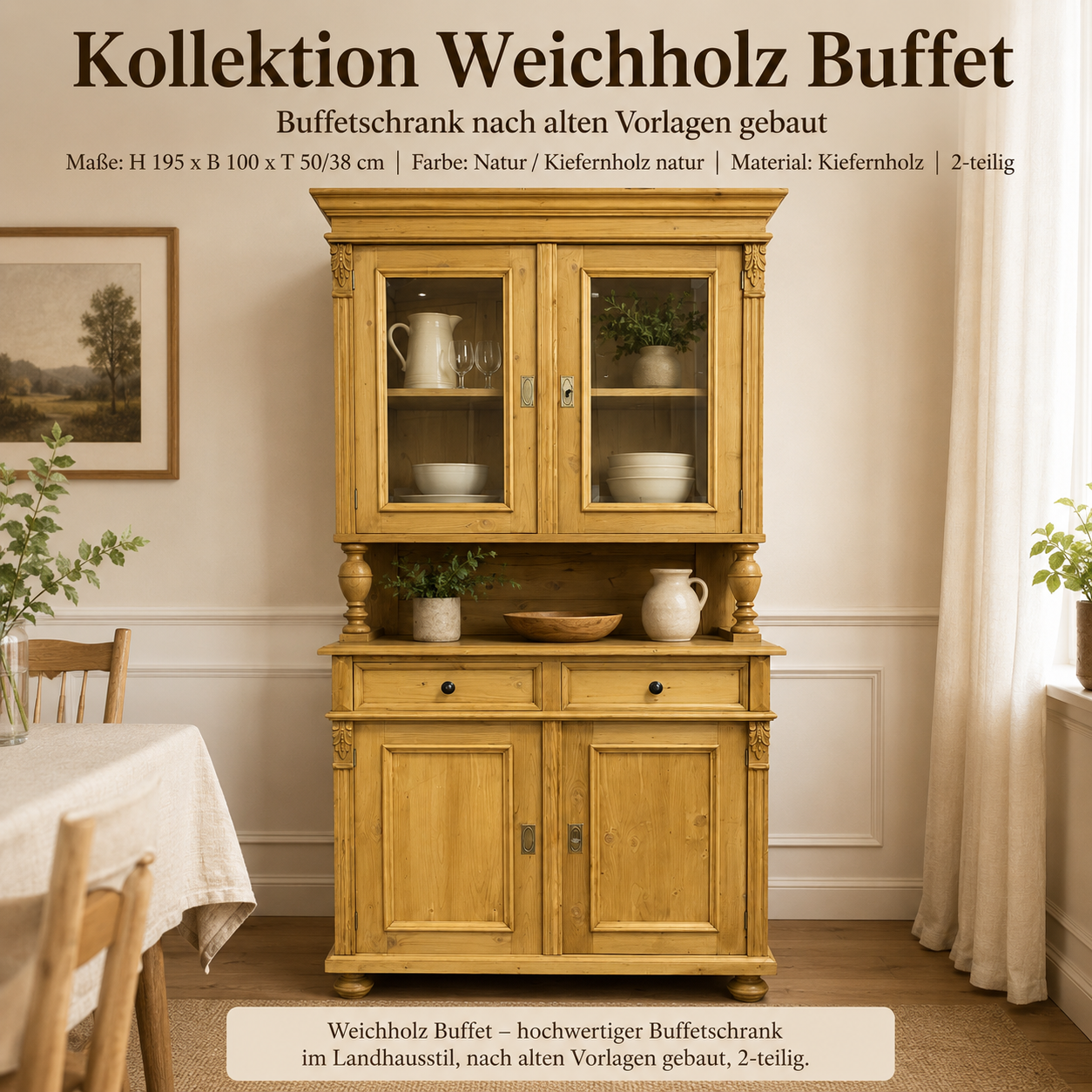 Landhaus Buffet Schrank Weichholz Gründerzeit Buffet Weichholz Möbel